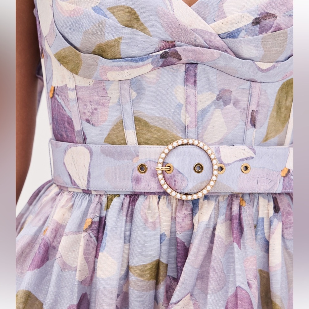 Zimmermann Lavender Floral Mini Dress - Picture 3 of 8
